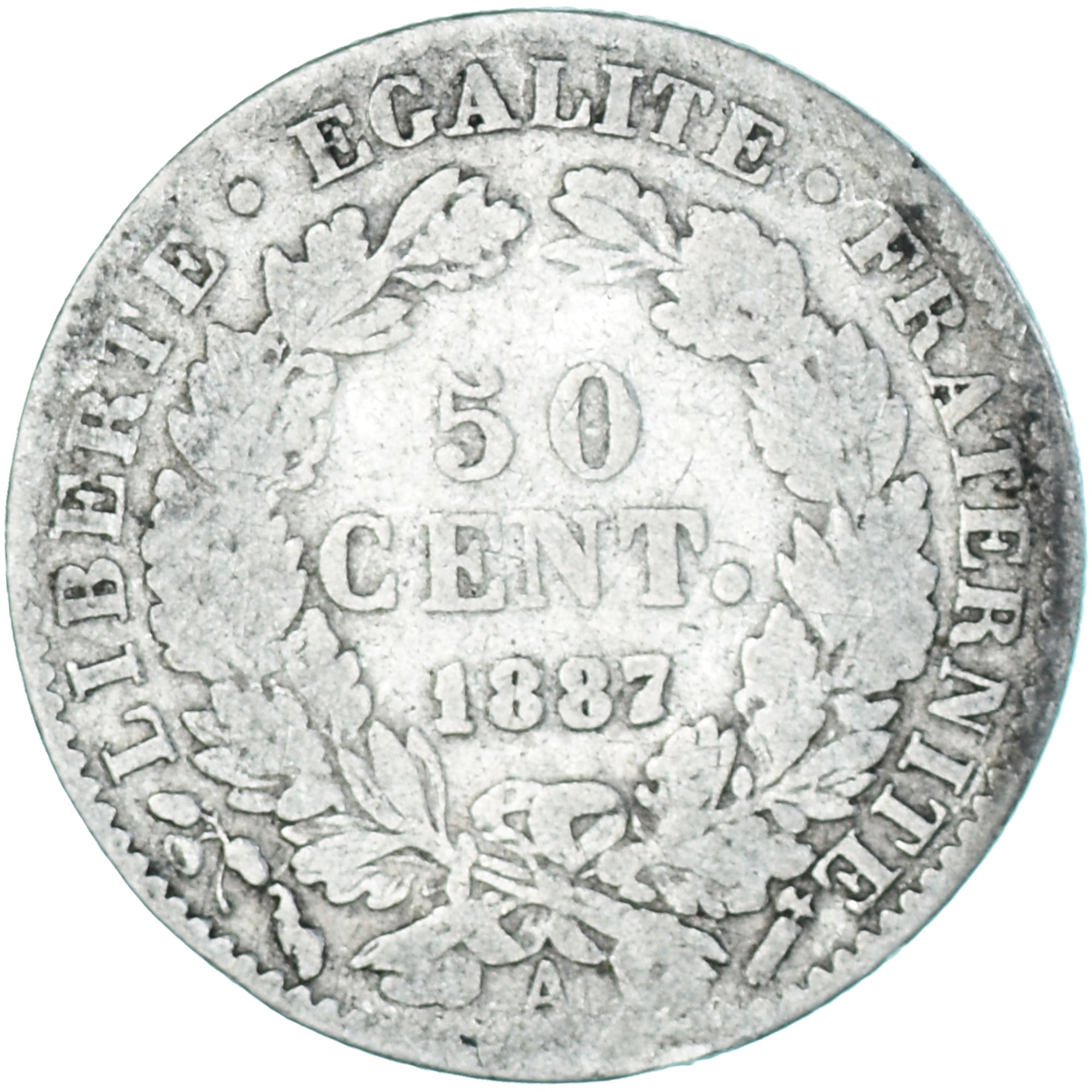 Monnaie, France, Cérès, 50 Centimes, 1887, Paris, TB, Argent, Gadoury:419a