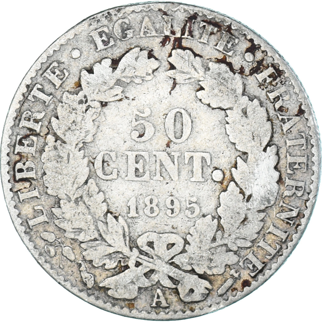 Monnaie, France, Cérès, 50 Centimes, 1895, Paris, TB, Argent, Gadoury:419a