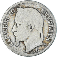 Coin, France, Napoleon III, Napoléon III, Franc, 1866, Strasbourg, VG(8-10)