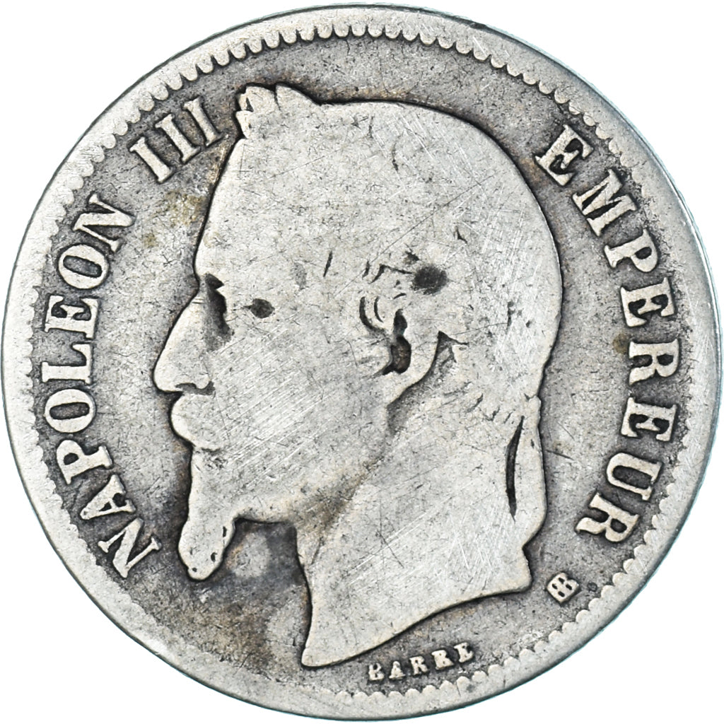 Moneta, Francia, Napoleon III, Napoléon III, Franc, 1867, Strasbourg, B+