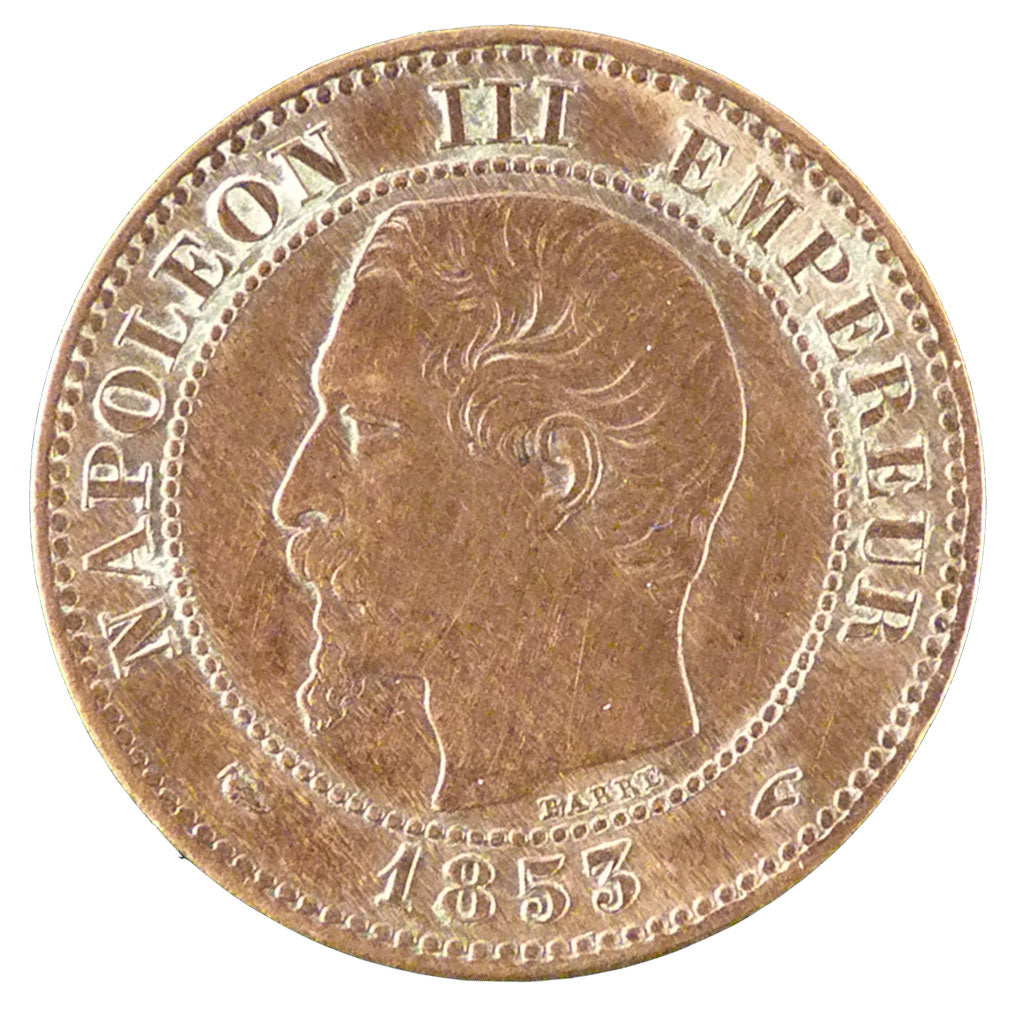 Francia, Napoleon III, Napoléon III, 2 Centimes, 1853, Paris, BB+, Bronzo, G...