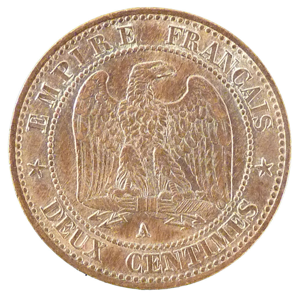 Francia, Napoleon III, Napoléon III, 2 Centimes, 1853, Paris, BB+, Bronzo, G...