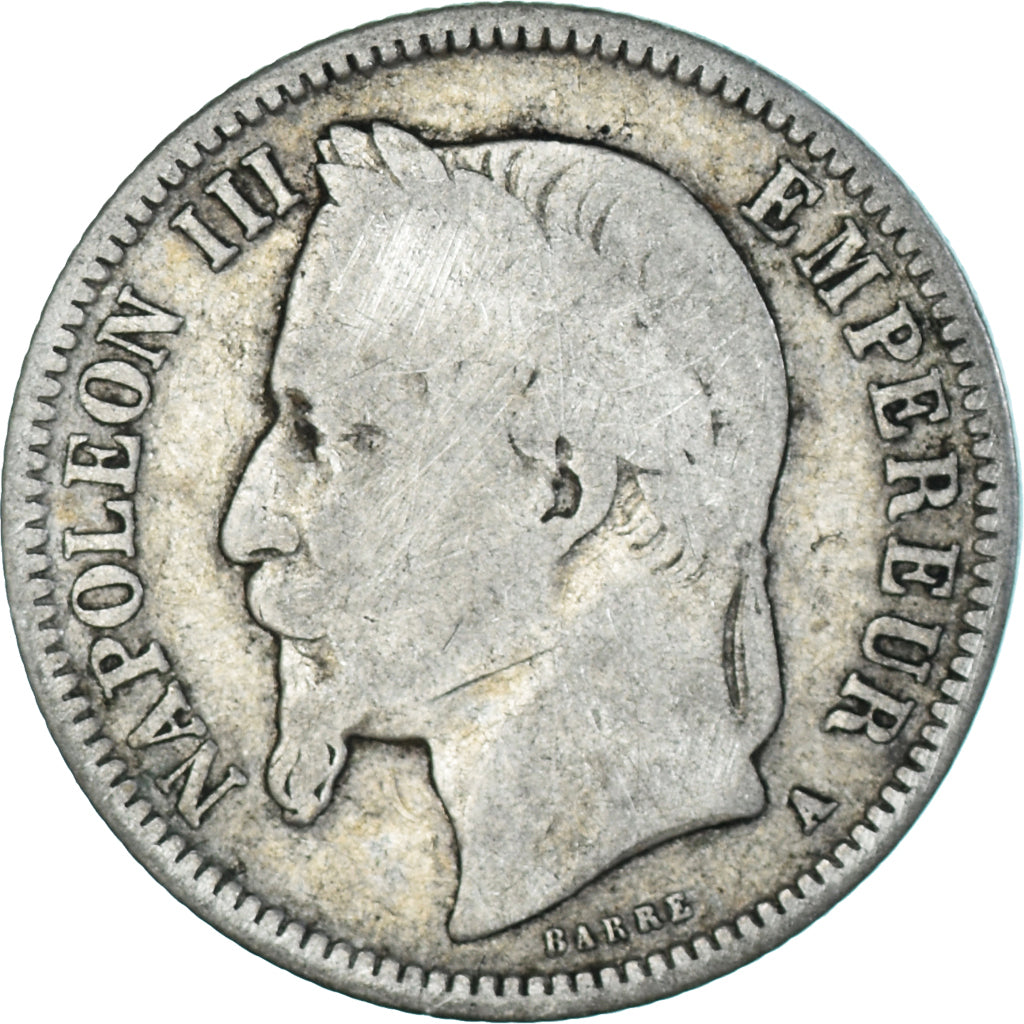 Coin, France, Napoleon III, Napoléon III, Franc, 1868, Paris, F(12-15), Silver