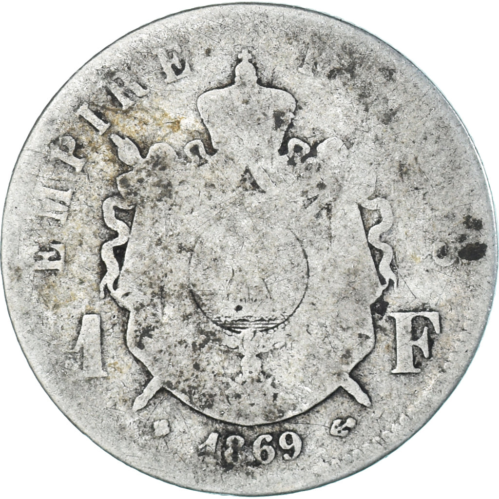Münze, Frankreich, Napoleon III, Napoléon III, Franc, 1869, Strasbourg, SGE+