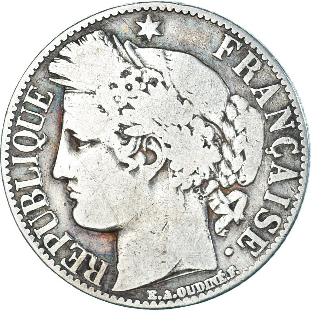Coin, France, Cérès, Franc, 1872, Paris, VF(20-25), Silver, KM:822.1