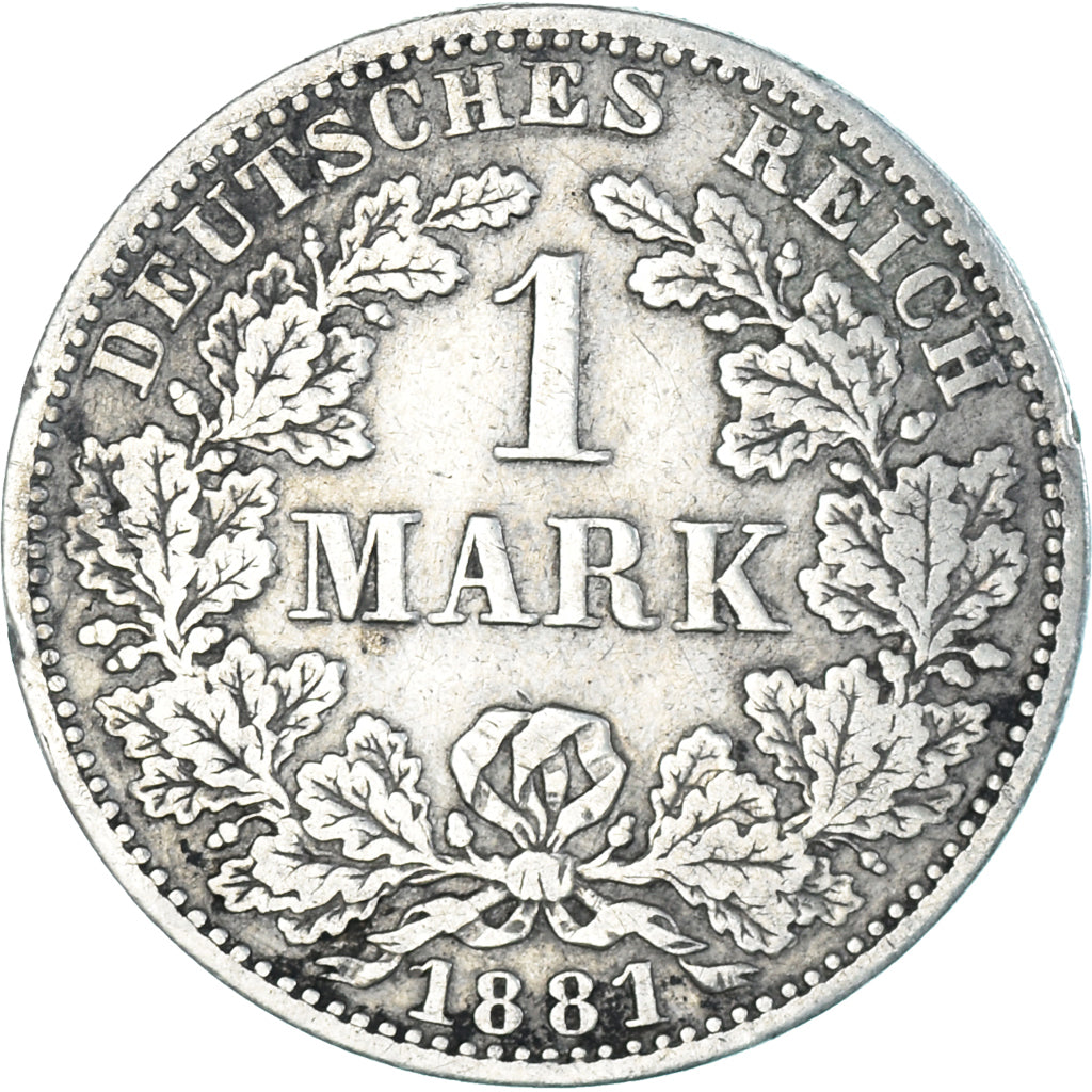 Coin, GERMANY - EMPIRE, Wilhelm I, Mark, 1881, Berlin, VF(30-35), Silver, KM:7