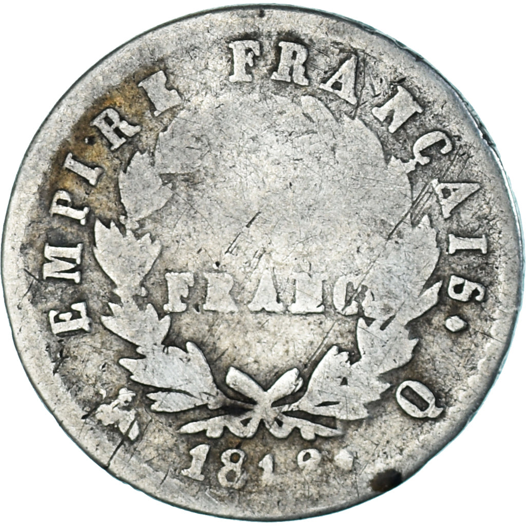 Moeda, França, Napoléon I, 1/2 Franc, 1812, Perpignan, F(12-15), Prata