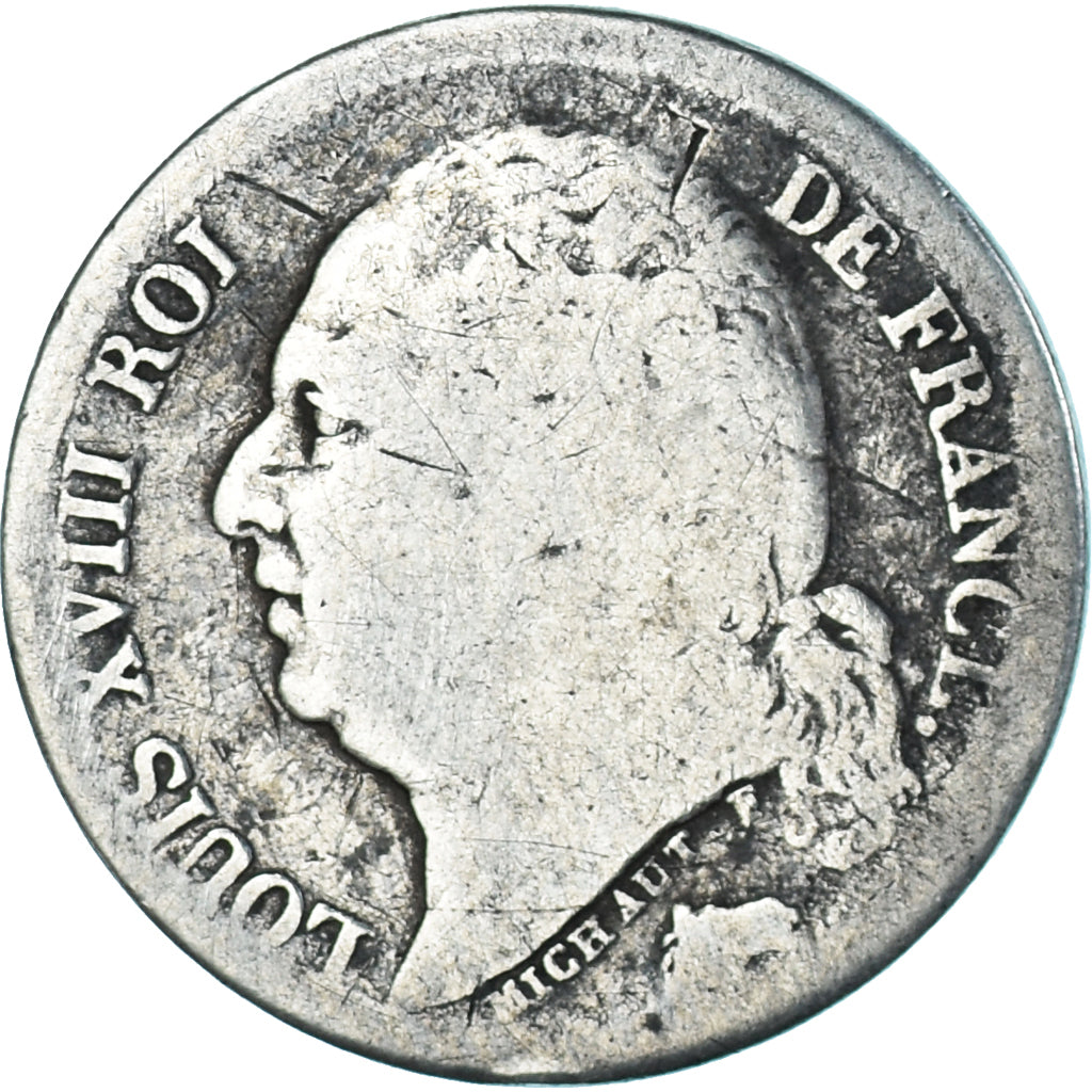 Coin, France, Louis XVIII, Louis XVIII, 1/2 Franc, 1822, Paris, F(12-15)