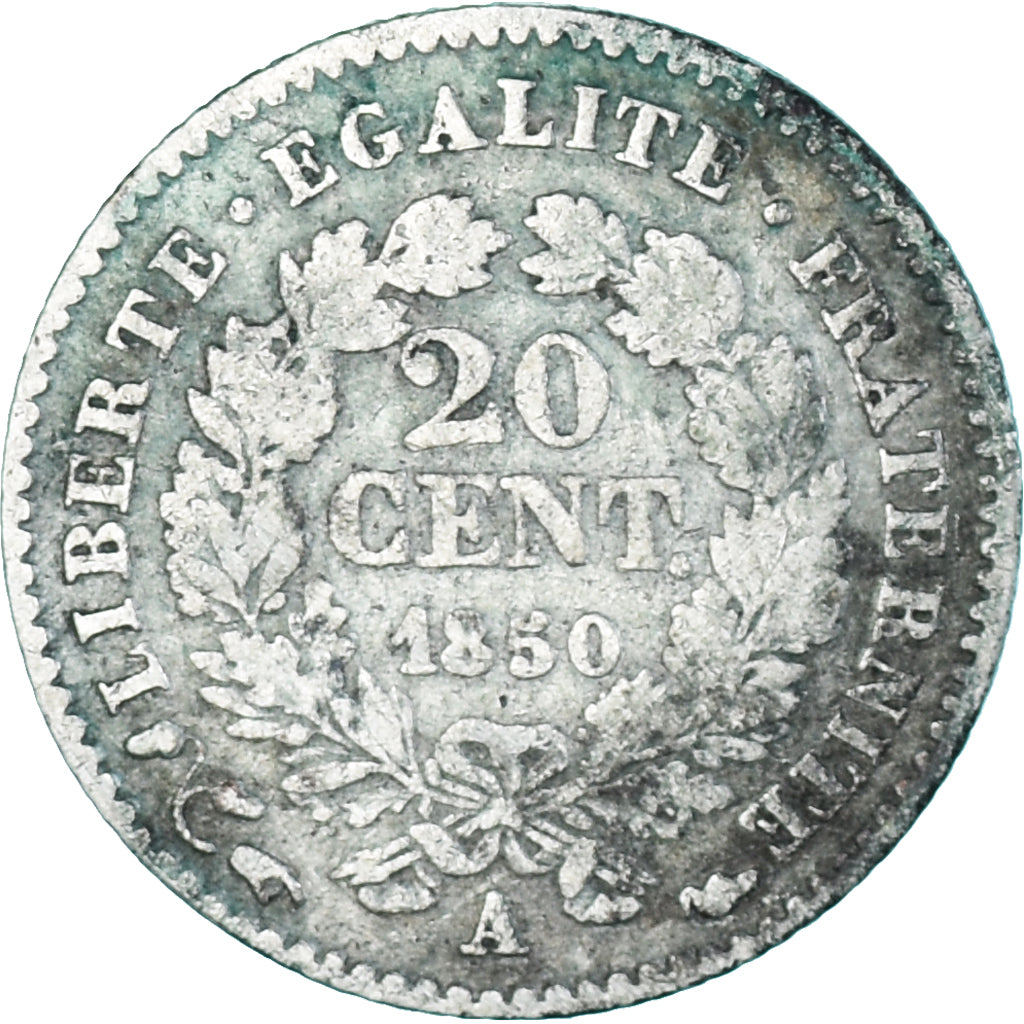 Münze, Frankreich, Cérès, 20 Centimes, 1850, Paris, S, Silber, KM:758.1