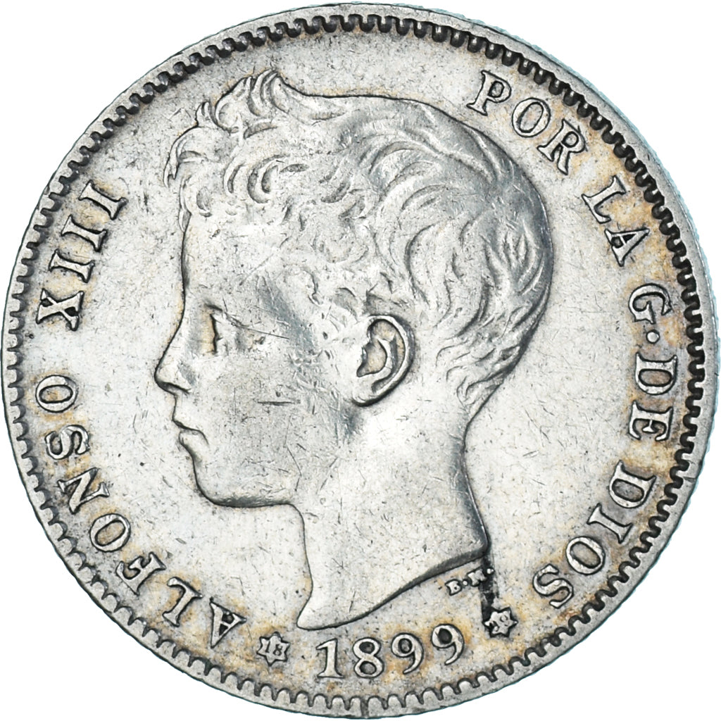 Coin, Spain, Alfonso XIII, Peseta, 1899, EF(40-45), Silver, KM:706