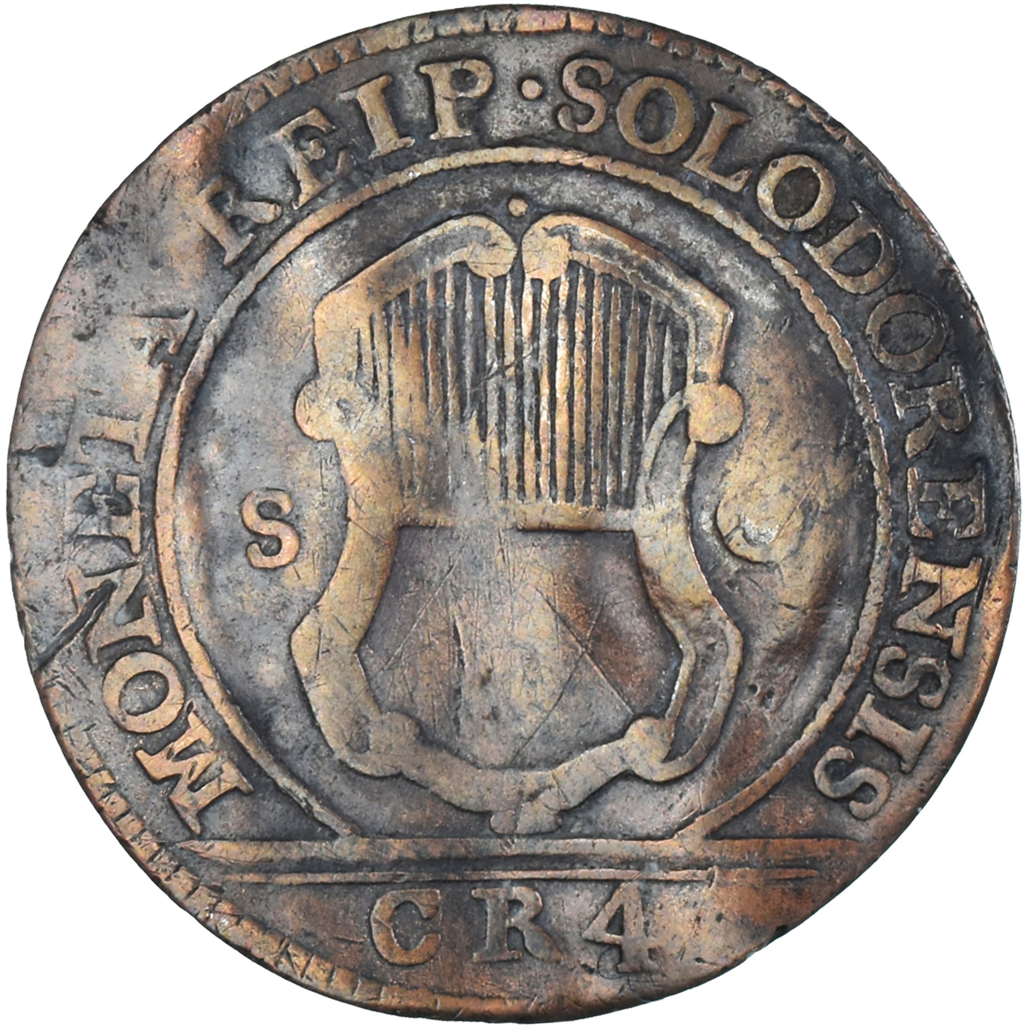 Coin, SWISS CANTONS, 4 Kreuzer, 1 Batzen, 1793, Soleure, VF(20-25), Billon