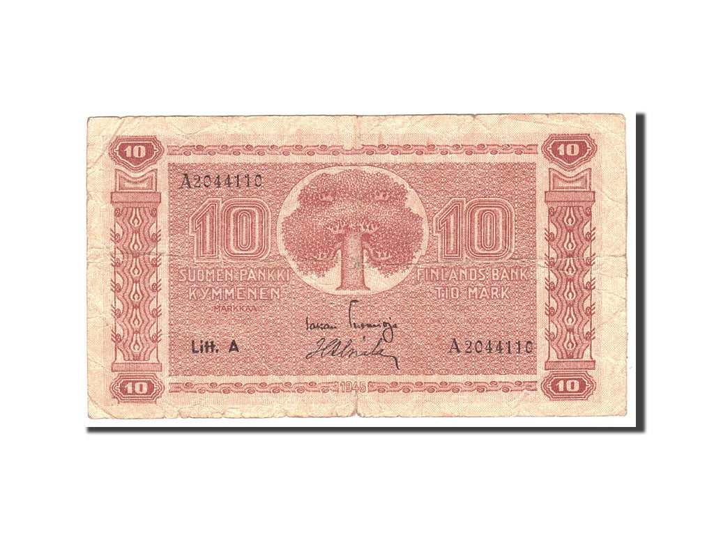 Finland, 10 Markkaa, 1939, Undated, KM:70a, VF(20-25)