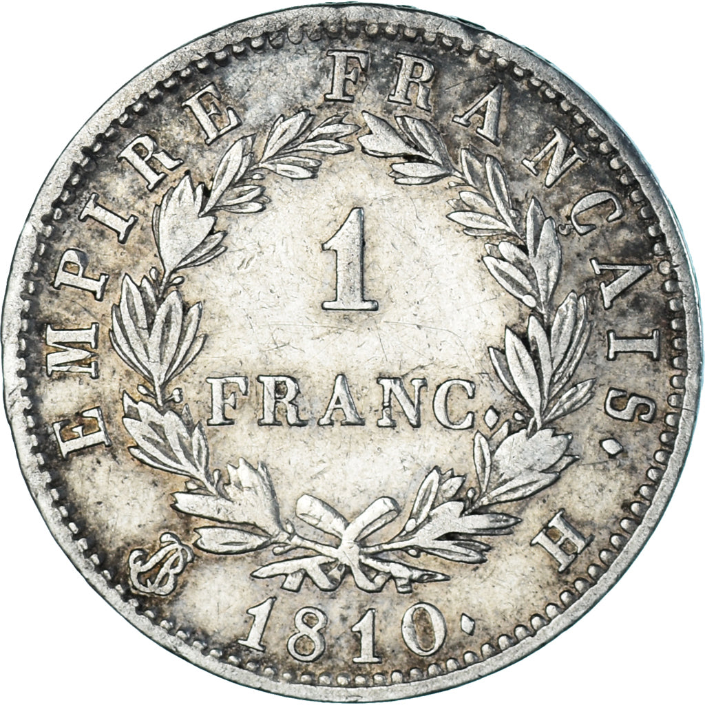 Munten, Frankrijk, Napoléon I, Franc, 1810, La Rochelle, FR+, Zilver, KM:692.6