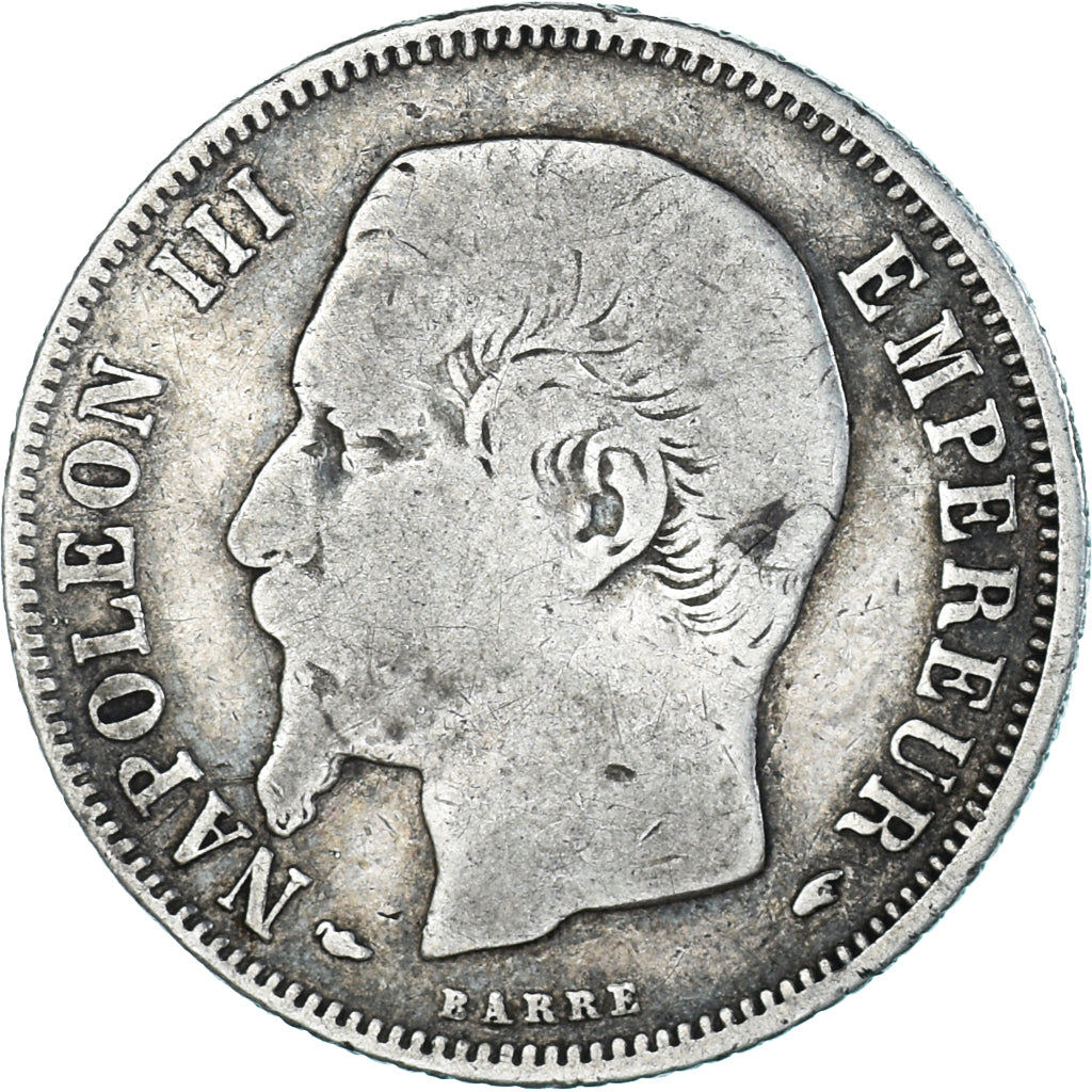 Moeda, França, Napoleon III, Napoléon III, Franc, 1855, Paris, VF(30-35)