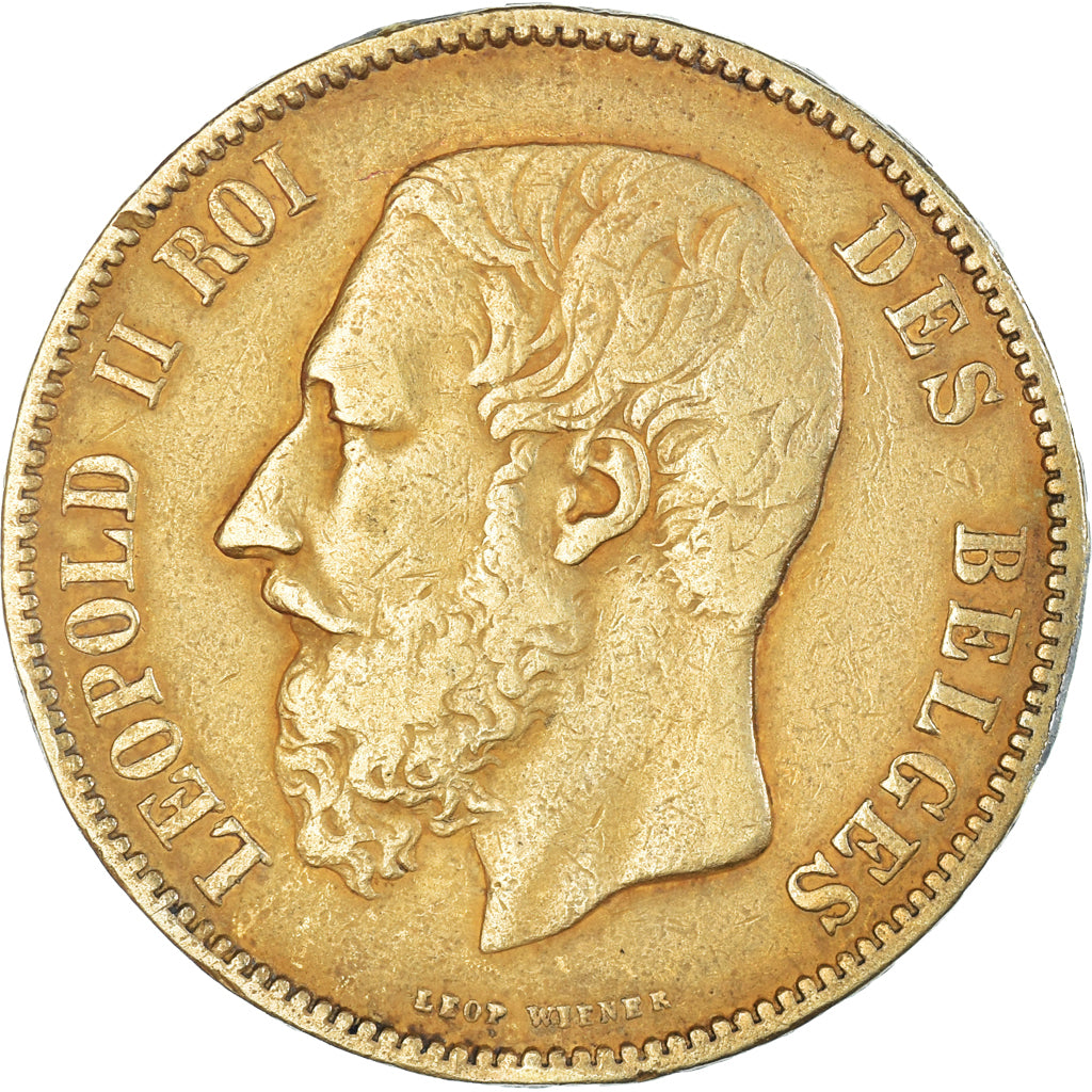 Münze, Belgien, Leopold II, 5 Francs, 5 Frank, 1873, S+, Silber, KM:24