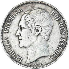 Moneta, Belgio, Leopold I, 5 Francs, 5 Frank, 1849, MB+, Argento, KM:17