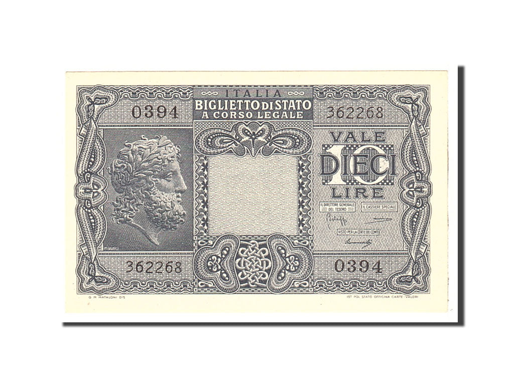 Italia, 10 Lire, 1944, KM:32b, 1944-11-23, FDS