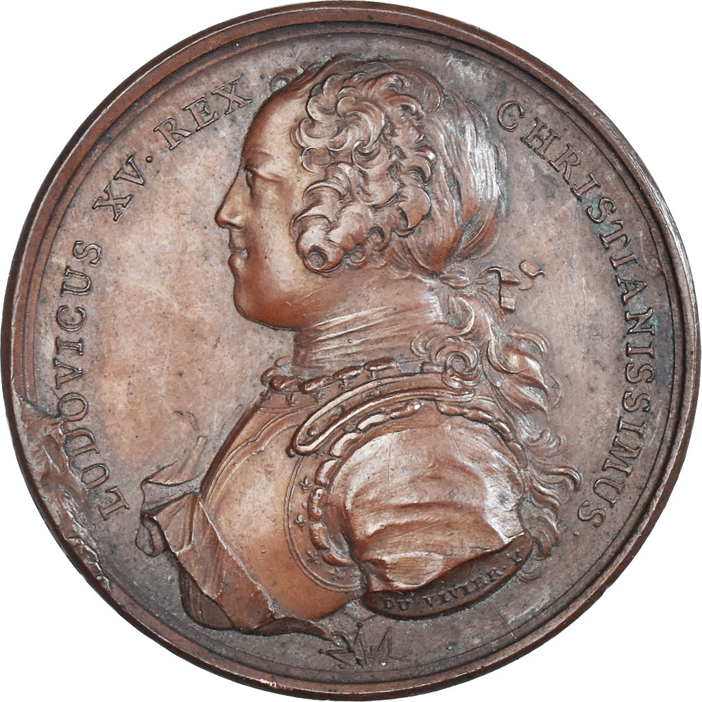 France, Medal, La Chasse de Louis XV, History, 1725, Duvivier, Frappe d'Epoque