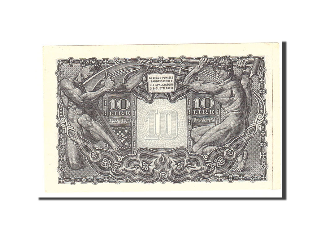 Banknote, Italy, 10 Lire, 1944, 1944-11-23, KM:32b, UNC(63)