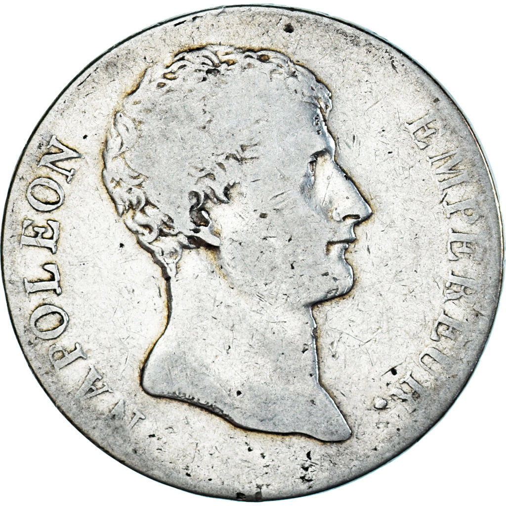 Munten, Frankrijk, Napoléon I, 5 Francs, An 12, Paris, ZG+, Zilver, KM:660.1