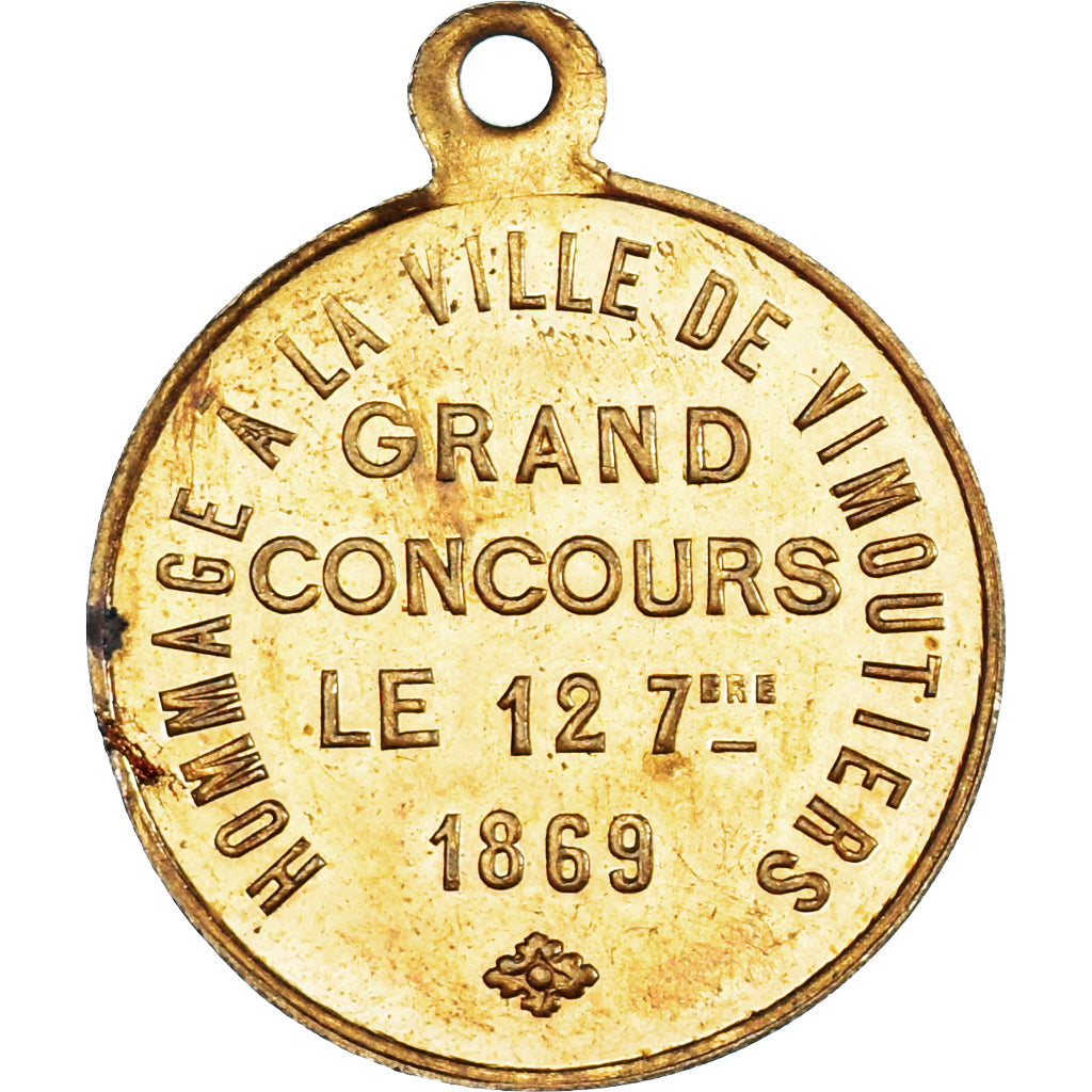 France, Médaille, Grand Concours de Musique, Vimoutiers, 1869, SPL, Laiton