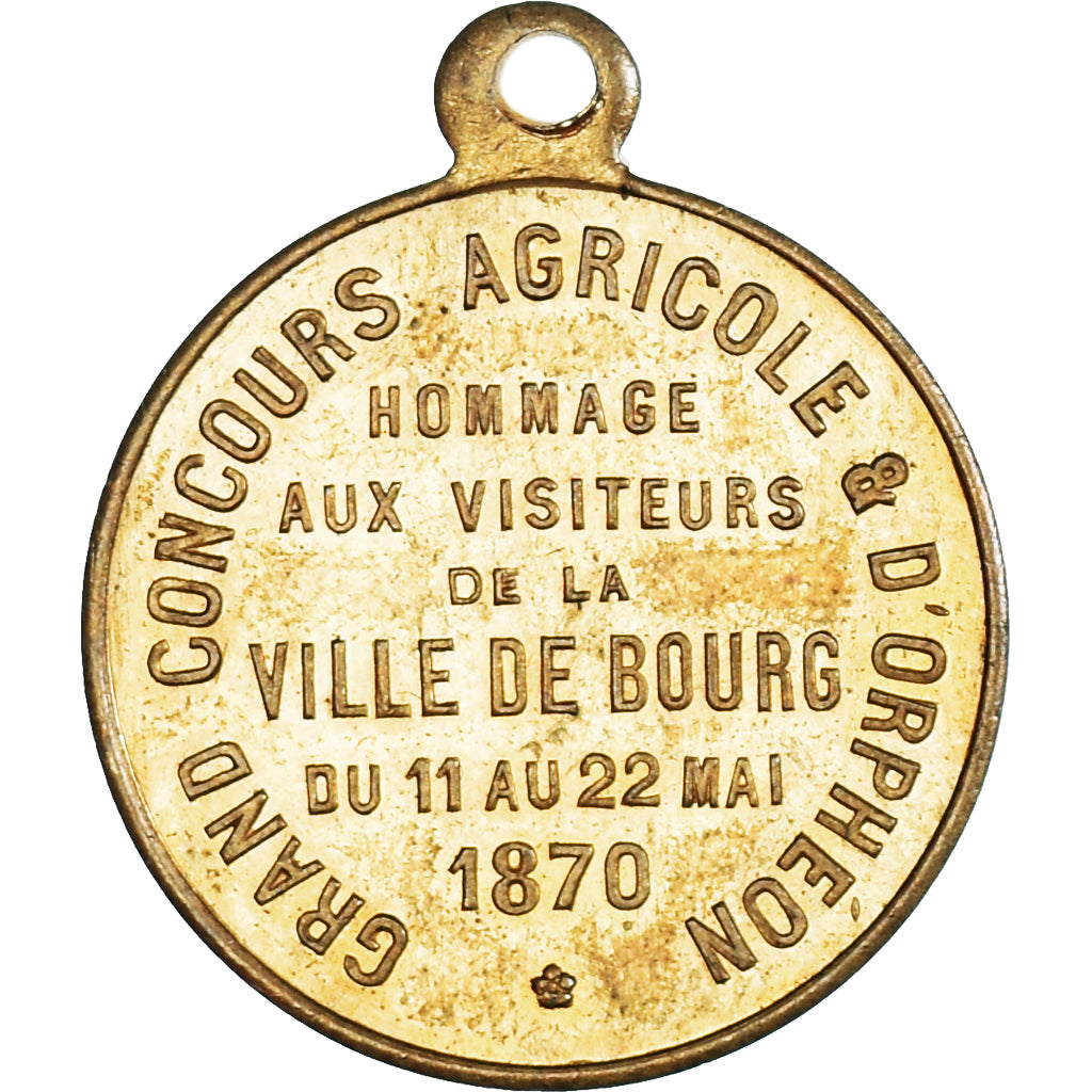 France, Medal, Grand Concours Agricole et d'Orphéon, Bourg, 1870, MS(63), Brass