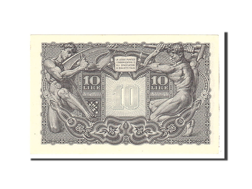 Banknote, Italy, 10 Lire, 1944, 1944-11-23, KM:32b, UNC(63)
