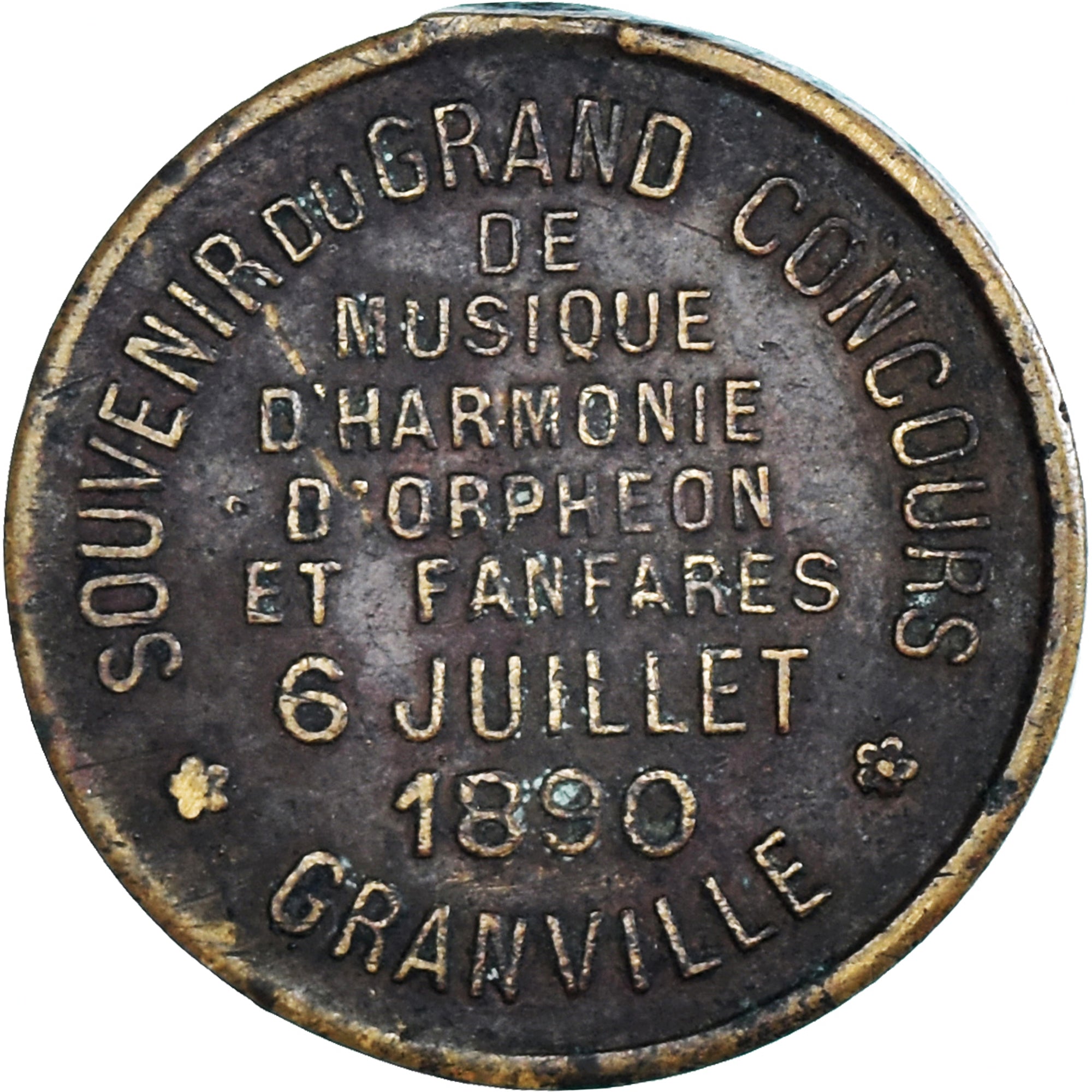 France, Medal, Grand Concours de Musique, Granville, 1890, VF(30-35), Brass