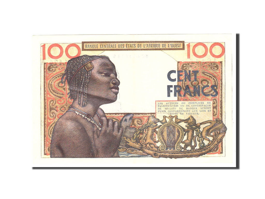 Banknote, West African States, 100 Francs, 1961, 1961-03-20, KM:101Aa, AU(55-58)