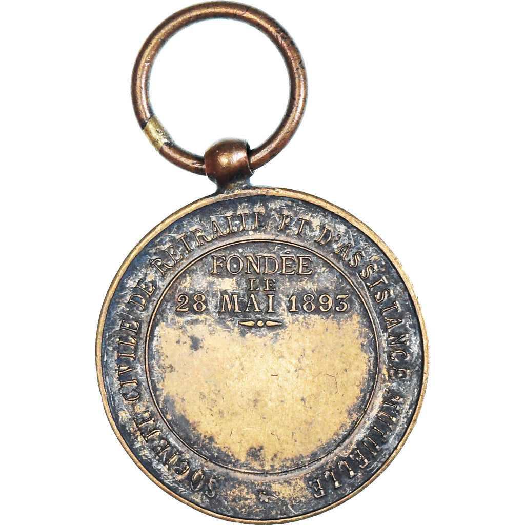 França, Société Civile de Retraite et d'Assistance Mutuelle, medalha, 1893