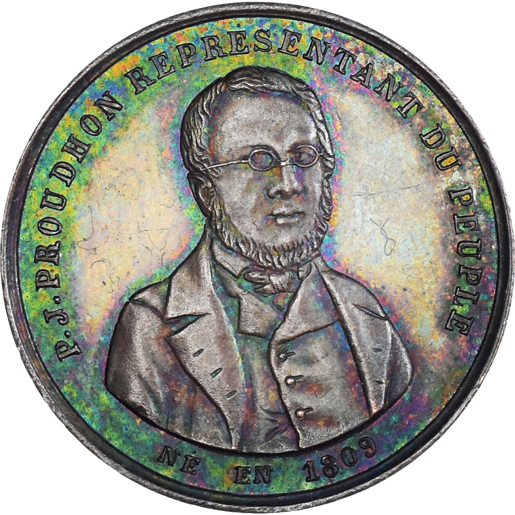 France, Medal, Proudhon, Représentant du Peuple, Politics, 1848, AU(55-58)