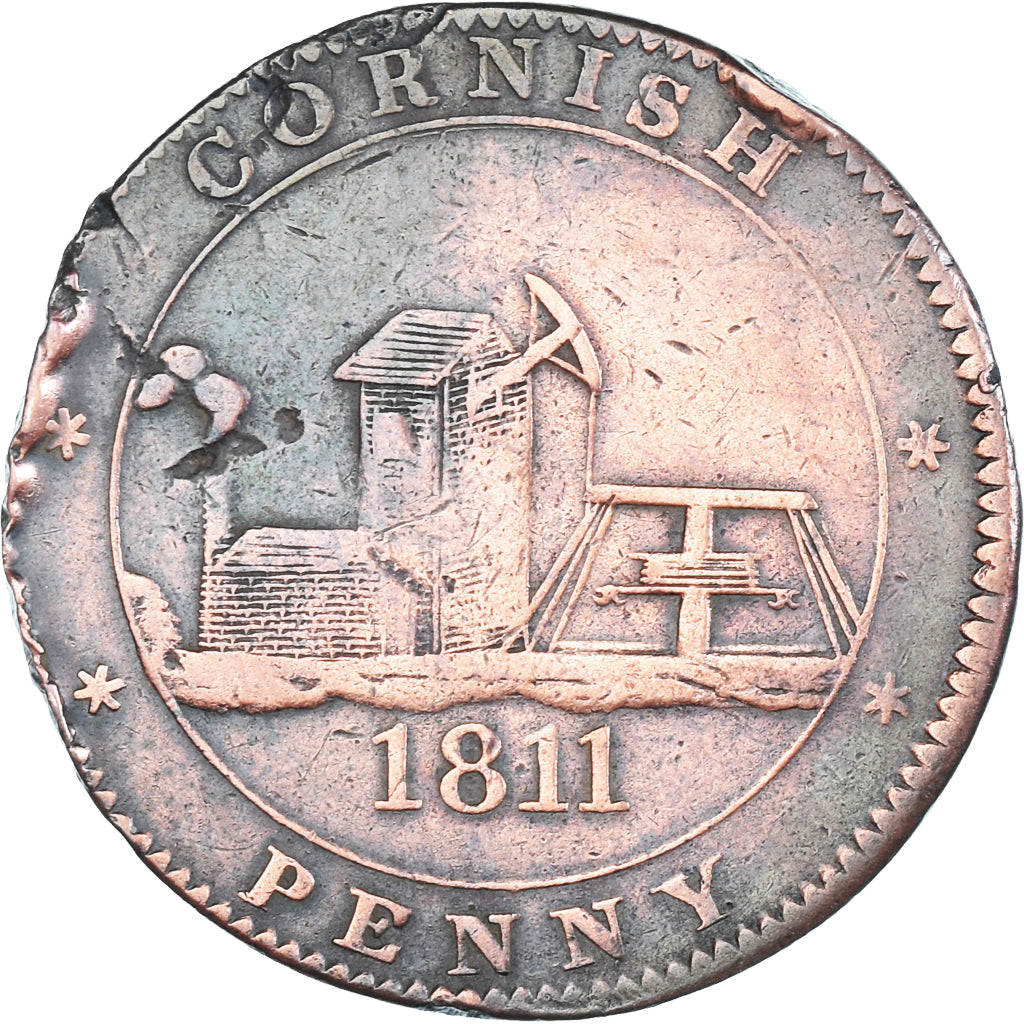 United Kingdom, Cornish Penny, Scorrier House (Redruth), 1811, VF(30-35), Copper