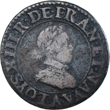 Coin, France, Louis XIII, Double Tournois, 1614, Paris, Buste Enfantin