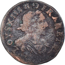 Coin, France, Louis XIII, Double Tournois, 1639, VF(20-25), Copper