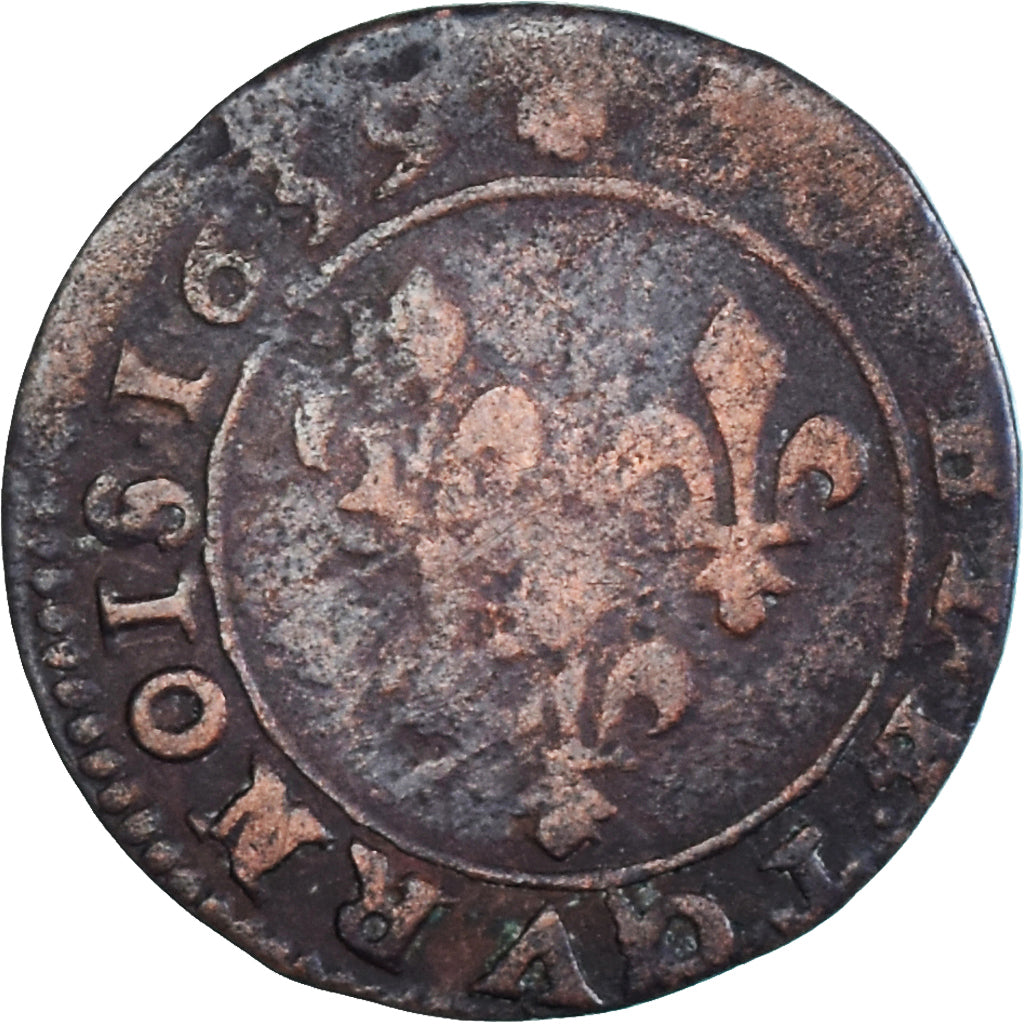 Coin, France, Louis XIII, Double Tournois, 1639, VF(20-25), Copper