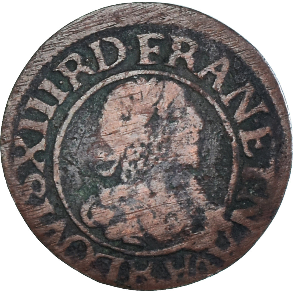 Moneta, Francja, Louis XIII, Double Tournois, 1637, Saint-André de