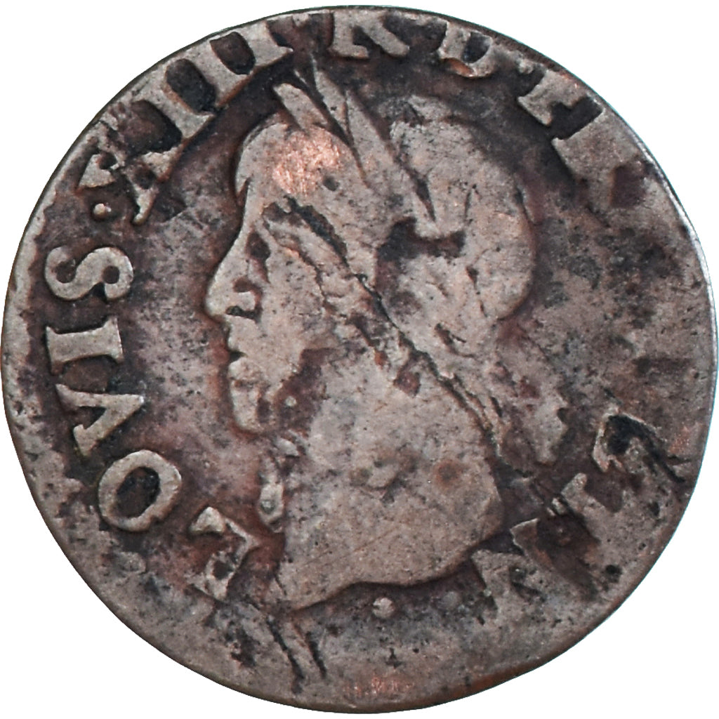 Coin, France, Louis XIII, Double tournois de Warin, tête à gauche, Double
