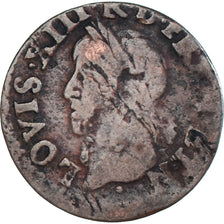 Coin, France, Louis XIII, Double tournois de Warin, tête à gauche, Double