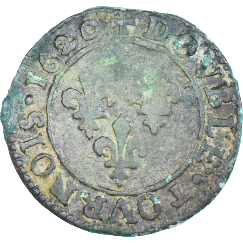 Moneta, Francia, Louis XIII, Double tournois, buste juvénile, Double Tournois