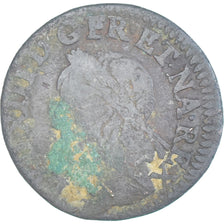 Moeda, França, Louis XIII, Double tournois de Warin, tête à gauche, Double