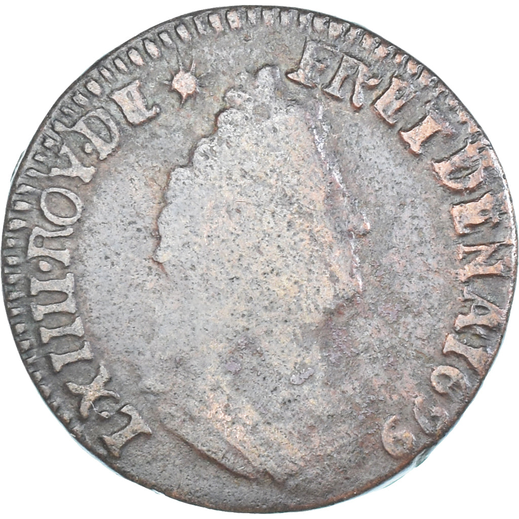 Coin, France, Louis XIV, Liard, 1699, Bayonne, VF(20-25), Copper