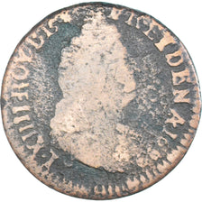 Moneta, Francia, Louis XIV, Liard, 1699, Bayonne, B, Rame
