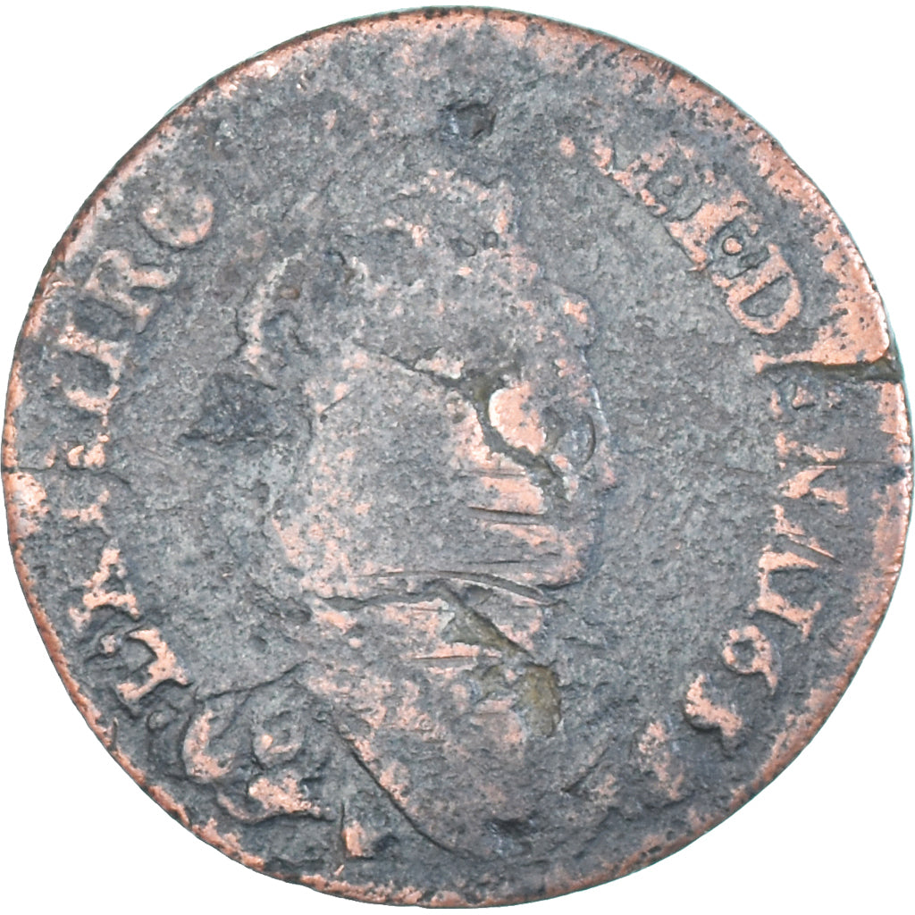 Coin, France, Louis XIV, Liard de France, 1657, Caen, VG(8-10), Copper, C2G:54