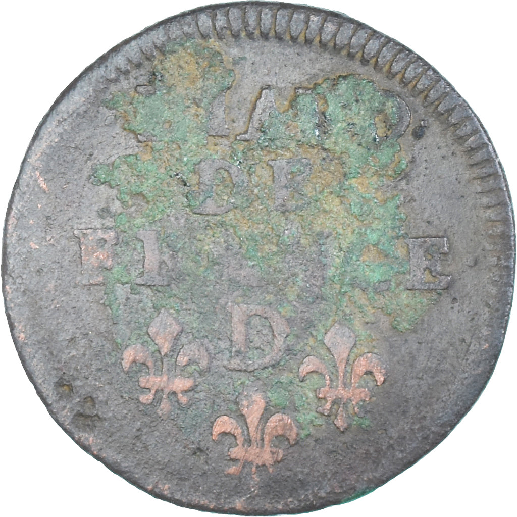 Coin, France, Louis XIV, Liard de France au buste juvénile, deuxième type