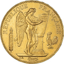 Moneda, Francia, Génie, 100 Francs, 1881, Paris, MBC+, Oro, KM:832