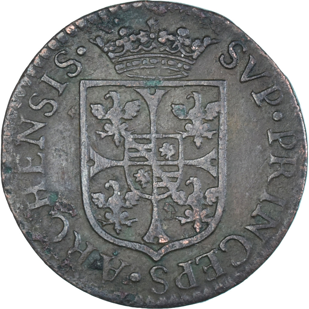 Moeda, França, Ardennes, Charles Ier de Gonzague, Liard, 1609, Charleville