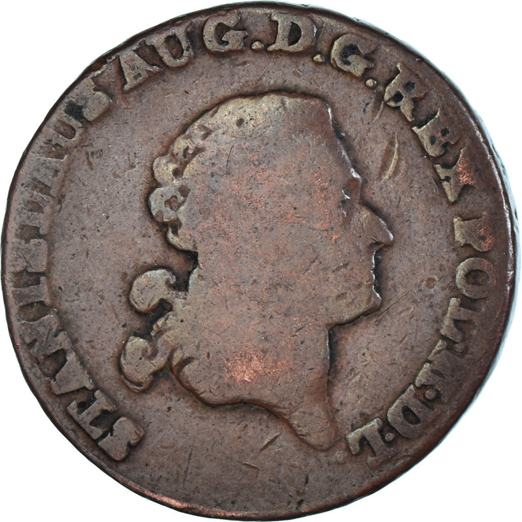 Moneta, Polonia, Stanislaus Augustus, 3 Grosze, 1789, Warsaw, MB, Rame