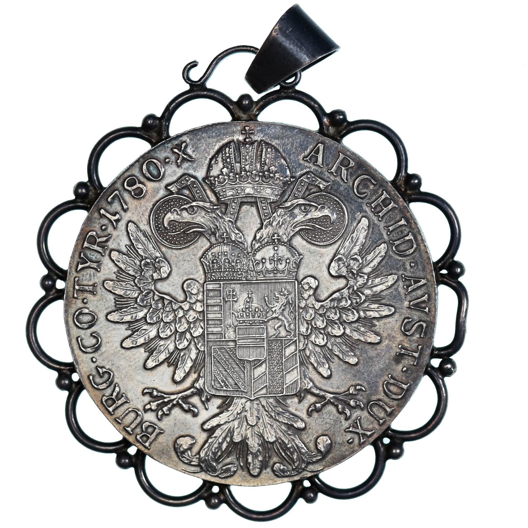 Monnaie, Autriche, Joseph II, Thaler, 1780, monture médaille, TTB+, Argent