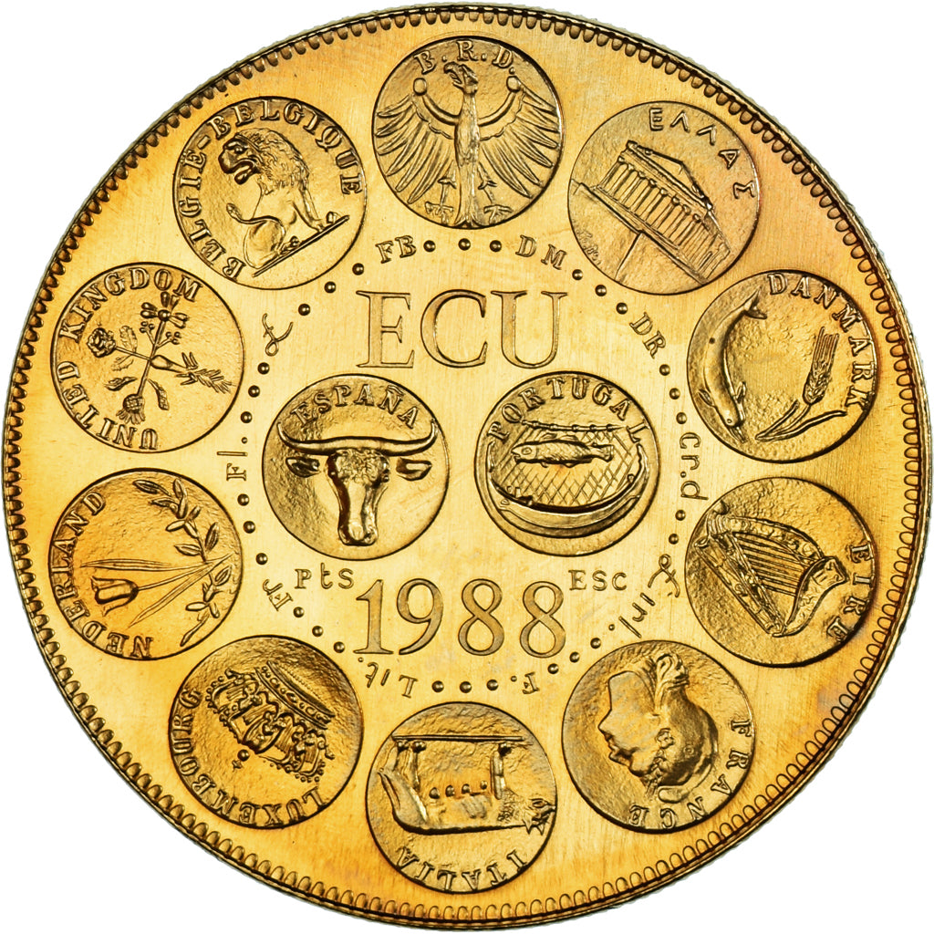 France, Medal, Ecu Europa, Marianne, Politics, 1988, Rodier, MS(65-70), Bronze