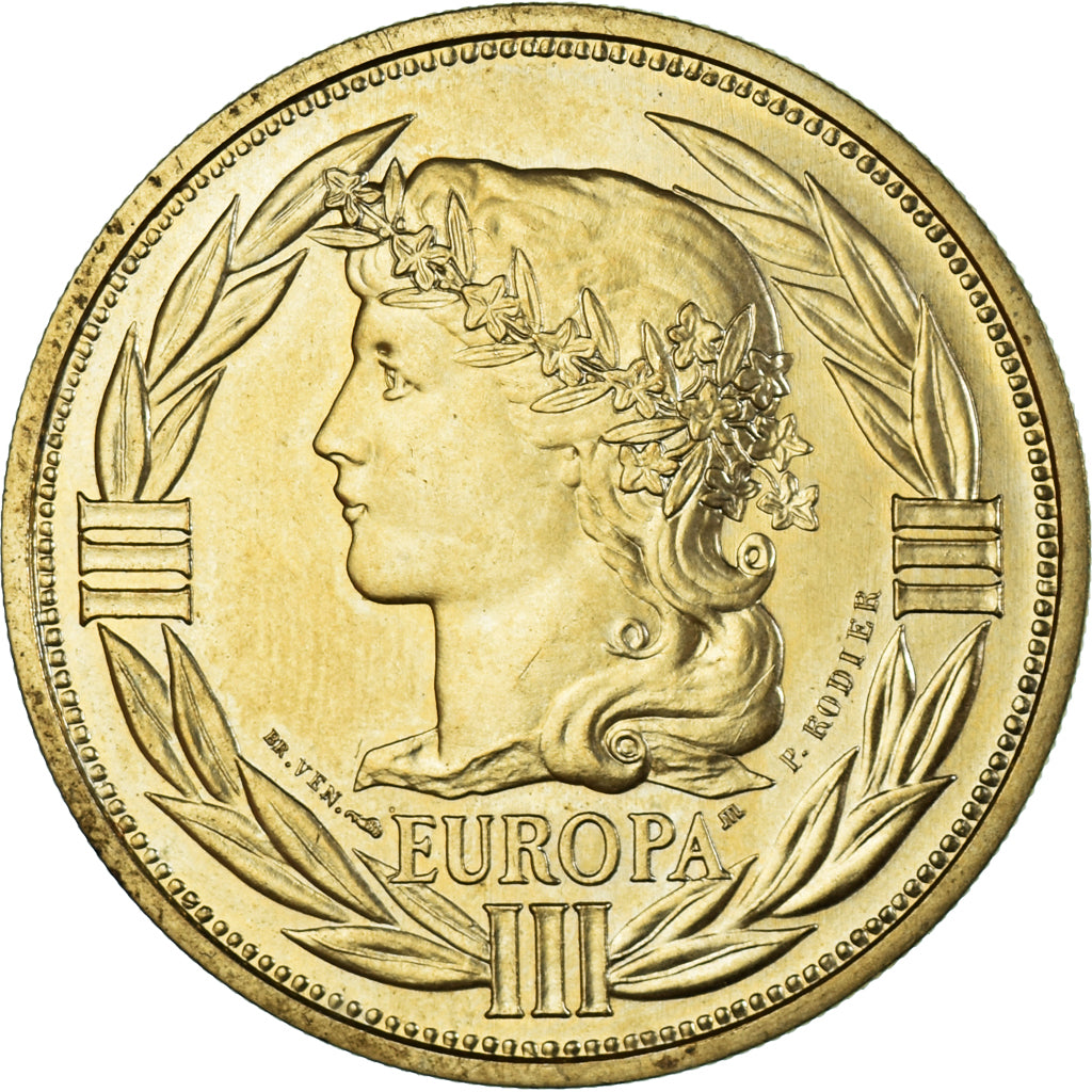 France, Medal, Ecu Europa, Marianne, Politics, 1992, Rodier, MS(64), Bronze